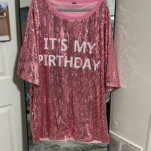 Pink Sequin 'It's My Birthday' Party Dress
